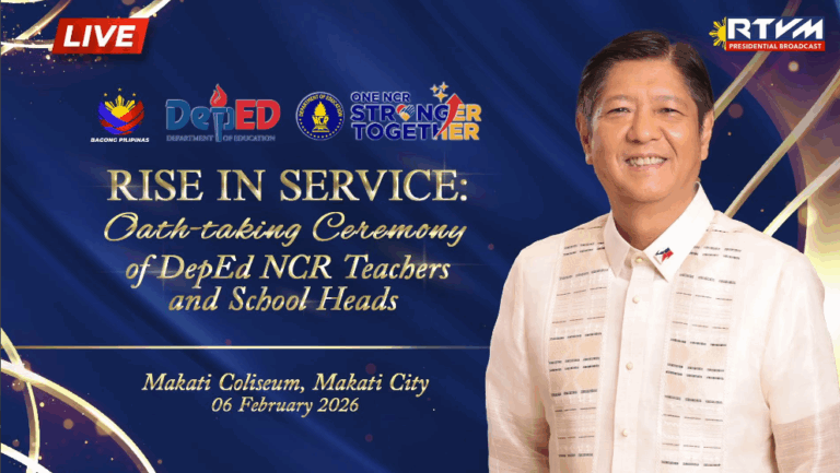 RISE in Service: Oath-taking Ceremony of DepED NCR Teachers and School Heads Makati Coliseum, Makati City February 6, 2026