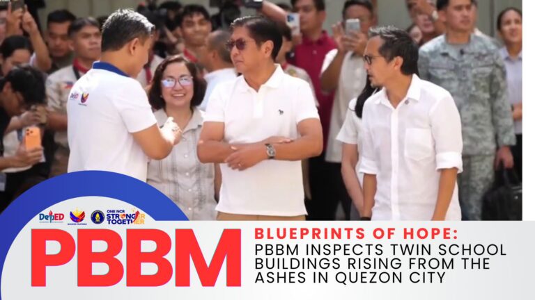 Blueprints of Hope: PBBM Inspects Twin School Buildings Rising from the Ashes in Quezon City